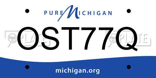 OST77Q Michigan License Plate