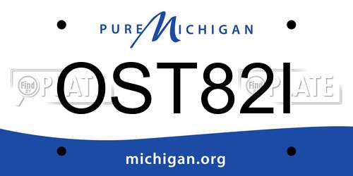 OST82I Michigan License Plate
