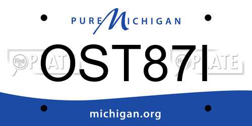 OST87I Michigan License Plate