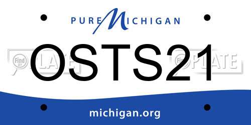 OSTS21 Michigan License Plate