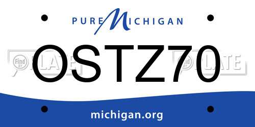 OSTZ70 Michigan License Plate