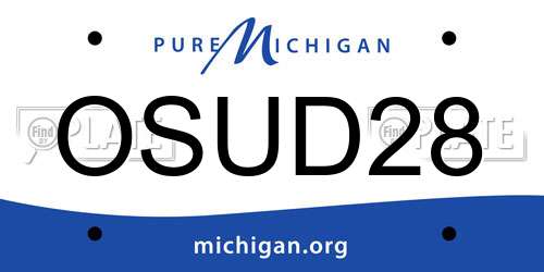OSUD28 Michigan License Plate