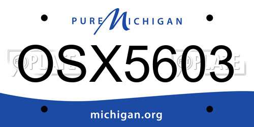 OSX5603 Michigan License Plate