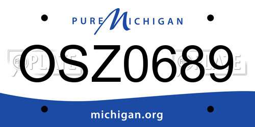 OSZ0689 Michigan License Plate