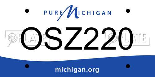 OSZ220 Michigan License Plate