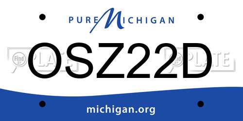 OSZ22D Michigan License Plate