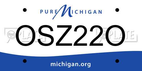 OSZ22O Michigan License Plate