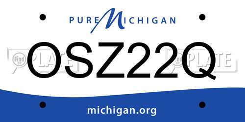 OSZ22Q Michigan License Plate