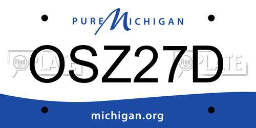 OSZ27D Michigan License Plate