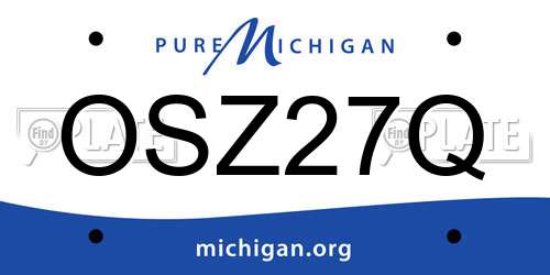 OSZ27Q Michigan License Plate
