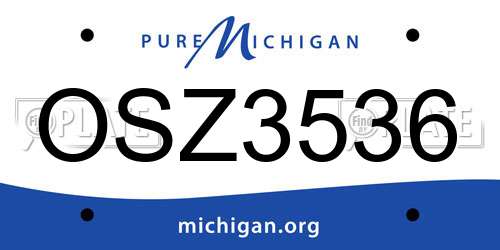 OSZ3536 Michigan License Plate