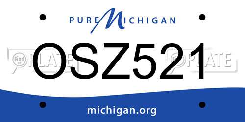 OSZ521 Michigan License Plate
