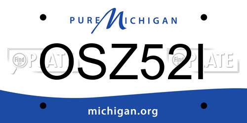 OSZ52I Michigan License Plate