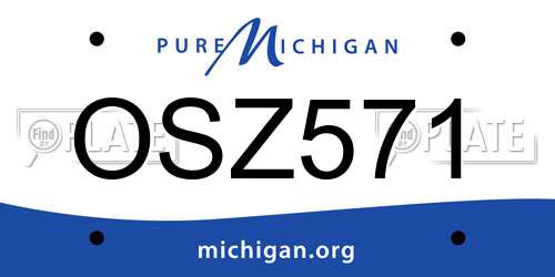 OSZ571 Michigan License Plate