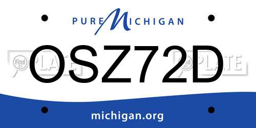 OSZ72D Michigan License Plate