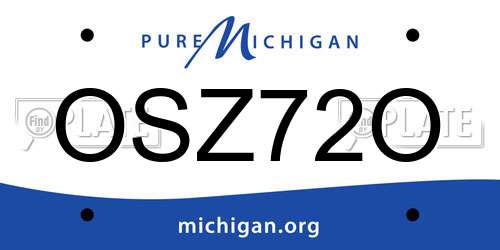 OSZ72O Michigan License Plate