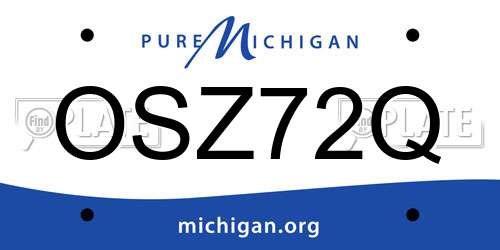 OSZ72Q Michigan License Plate