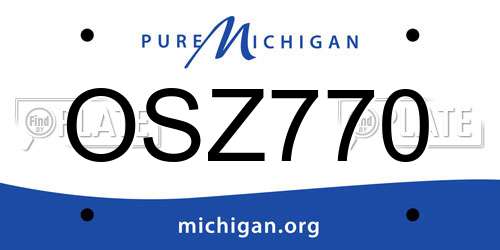 OSZ770 Michigan License Plate
