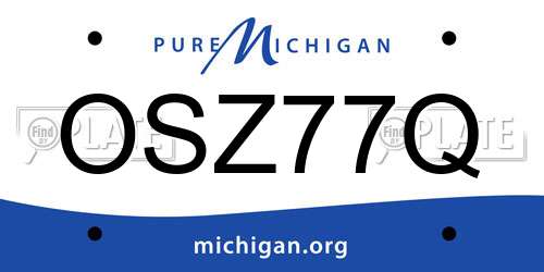OSZ77Q Michigan License Plate