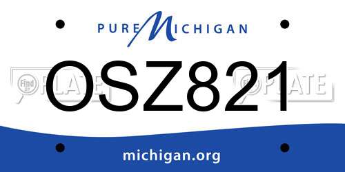 OSZ821 Michigan License Plate