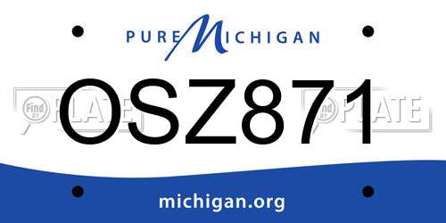 OSZ871 Michigan License Plate