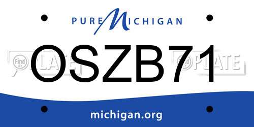 OSZB71 Michigan License Plate