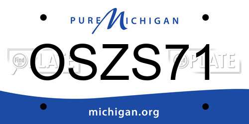 OSZS71 Michigan License Plate