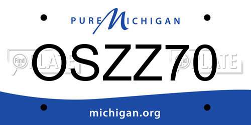 OSZZ70 Michigan License Plate