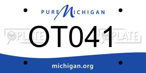 OT041 Michigan License Plate