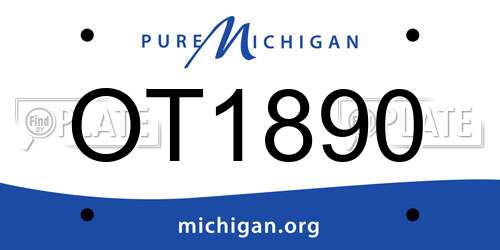 OT1890 Michigan License Plate