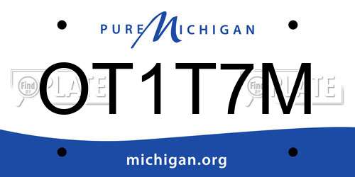 OT1T7M Michigan License Plate