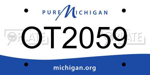 OT2059 Michigan License Plate