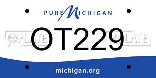 OT229 Michigan License Plate