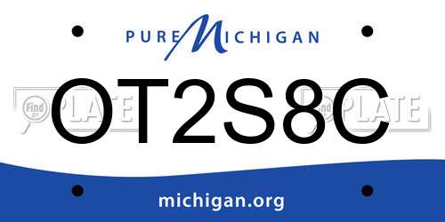 OT2S8C Michigan License Plate