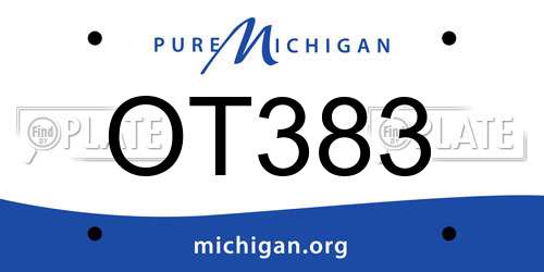 OT383 Michigan License Plate