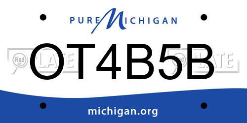 OT4B5B Michigan License Plate