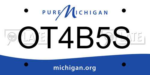 OT4B5S Michigan License Plate