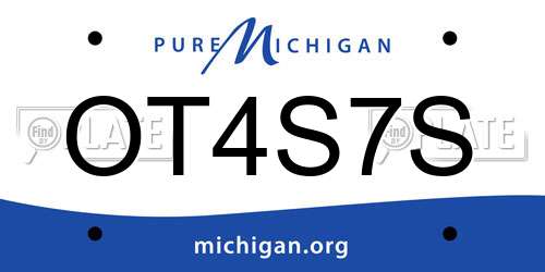 OT4S7S Michigan License Plate