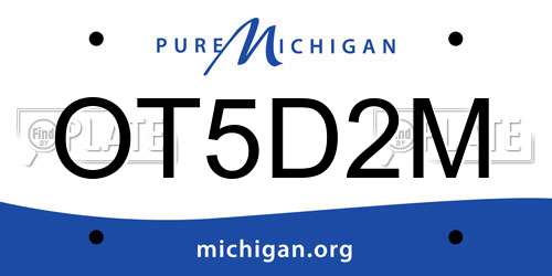 OT5D2M Michigan License Plate