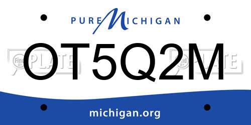OT5Q2M Michigan License Plate