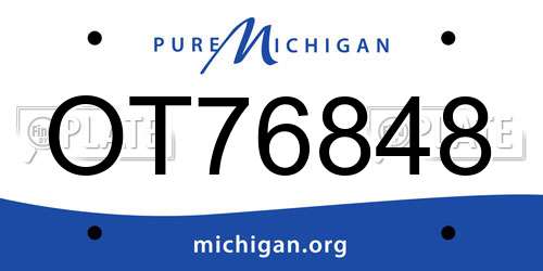 OT76848 Michigan License Plate