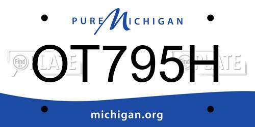 OT795H Michigan License Plate