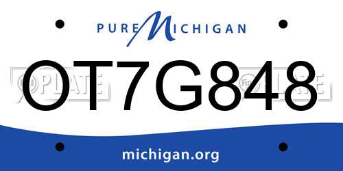 OT7G848 Michigan License Plate