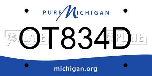 OT834D Michigan License Plate