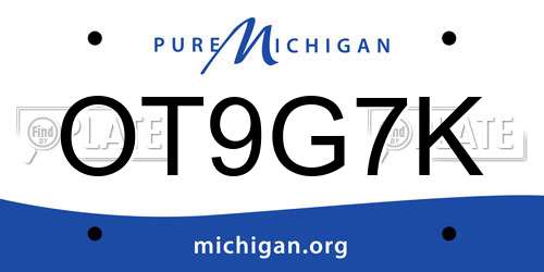 OT9G7K Michigan License Plate