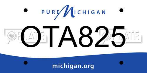OTA825 Michigan License Plate