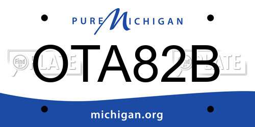OTA82B Michigan License Plate