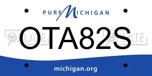 OTA82S Michigan License Plate