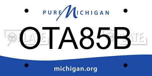 OTA85B Michigan License Plate