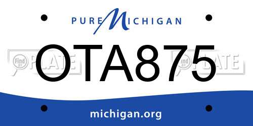 OTA875 Michigan License Plate